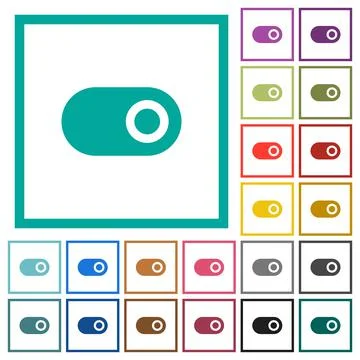 Toggle flat color icons with quadrant frames イラスト素材