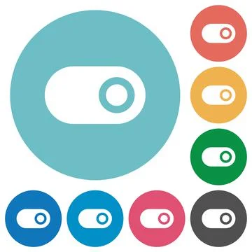 Toggle flat round icons Illustrazione stock