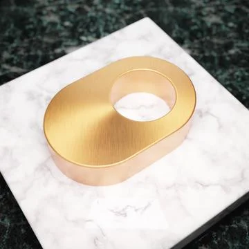 Toggle On icon. Bronze Toggle On symbol on white marble podium. イラスト素材