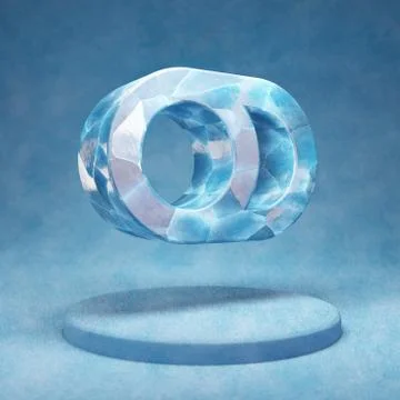 Toggle Off icon. Cracked blue Ice Toggle Off symbol on blue snow podium. イラスト素材