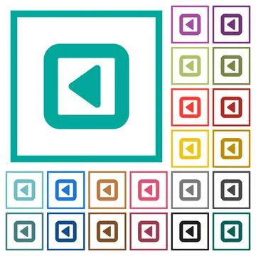 Toggle left flat color icons with quadrant frames 스톡 일러스트