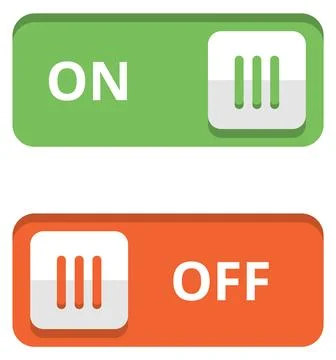 On off toggle in material design style. Interface element 스톡 일러스트