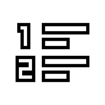 Toggle Numbered List Icon Stock Illustration