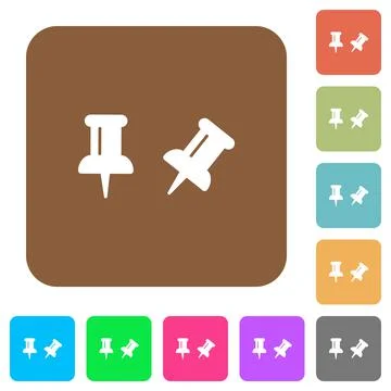 Toggle pin rounded square flat icons Illustrazione stock