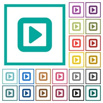 Toggle right flat color icons with quadrant frames Stockillustratie