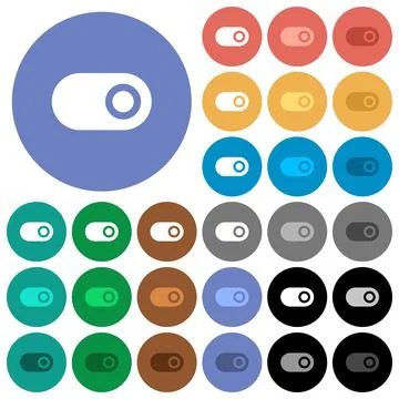Toggle round flat multi colored icons Illustrazione stock