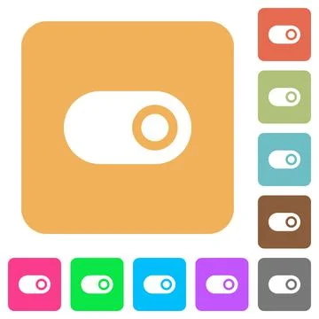 Toggle rounded square flat icons Illustrazione stock