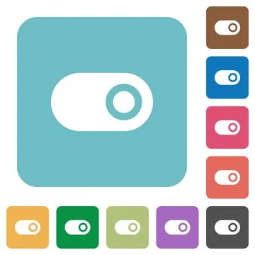 Toggle rounded square flat icons Illustrazione stock