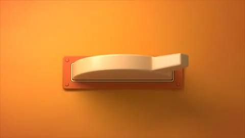 Toggle switch in active position on orange background イラスト素材