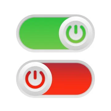 Toggle switch. On and Off. On white background. Vector illustration. Stock Illustration