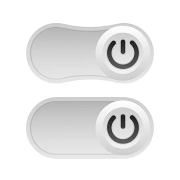 Toggle switch. On and Off. On white background. Vector illustration. Stock Illustration