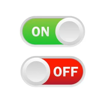 Toggle switch. On and Off. On white background. Vector illustration. 스톡 일러스트