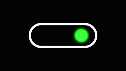 Toggle switch animation with green light. Toggle switch digital on position.. Stock Footage 337622124