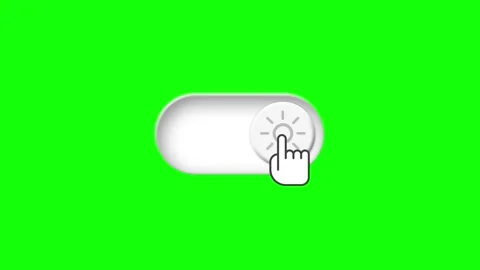 Toggle Switch Animation, Light and Dark Mode UI Button with Hand Click Stock Footage 310949327