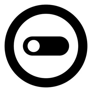 Toggle switch black icon in circle vector illustration isolated . Illustrazione stock