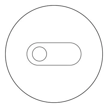Toggle switch black icon in circle vector illustration isolated . Illustrazione stock