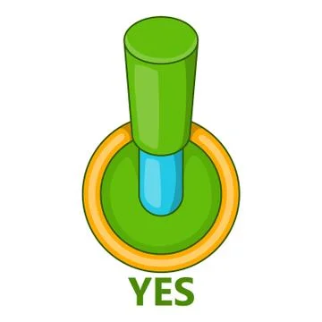 Toggle switch button in the agree position icon Stock Illustration