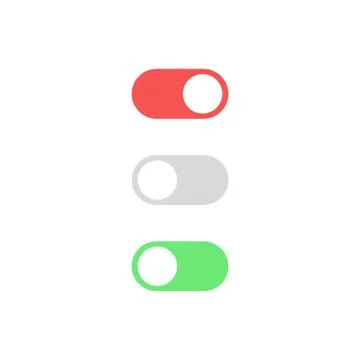 Toggle switch button. For mobile app. Vector on isolated white background. EP Illustrazione stock