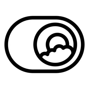 Toggle switch button showing cloudy day turning into sunny day Illustrazione stock