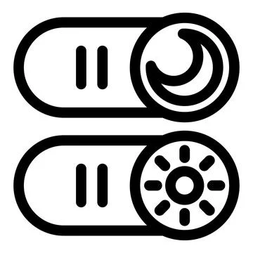 Toggle switch button showing day and night mode for user interface 스톡 일러스트