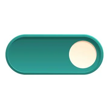 Toggle switch button showing off state in green color Illustrazione stock