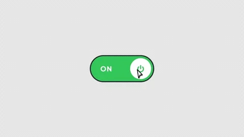 Toggle switch buttons clicking on and off on black background Stock Footage 345121602