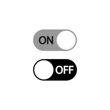 On Off toggle switch buttons icon on isolated white background. EPS 10 vector Stock Illustration