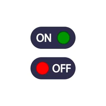 On Off toggle switch buttons icon on isolated white background. EPS 10 vector Stock Illustration