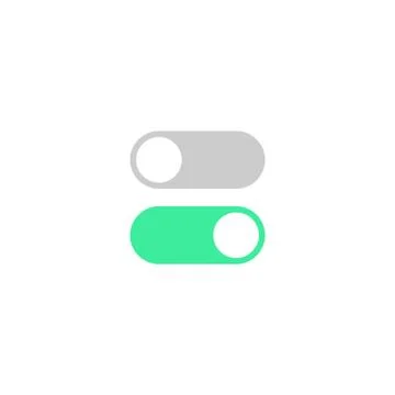 On Off toggle switch buttons icon on isolated white background. EPS 10 vector Illustrazione stock