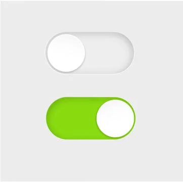 Toggle switch buttons isolated on white background. Vector 3D illustration Stock Illustration