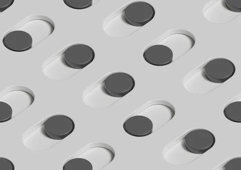 Toggle switch buttons isometric seamless pattern. 3d illustration. Stock Illustration