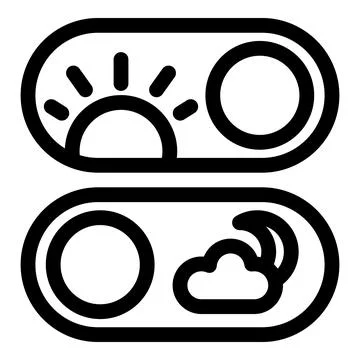 Toggle switch changing from day to night mode Illustrazione stock