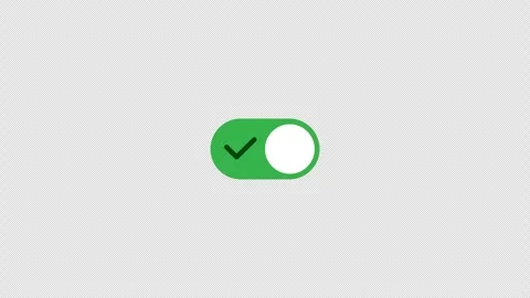 Toggle switch with checkmark and cross icon in on state, minimal ui animati.. Stock Footage 314604774