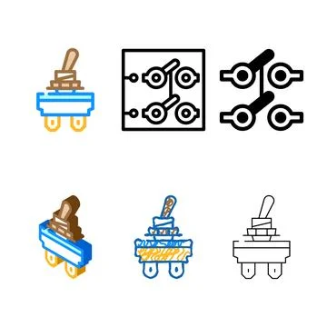 Toggle switch color icon vector simplified Stock Illustration