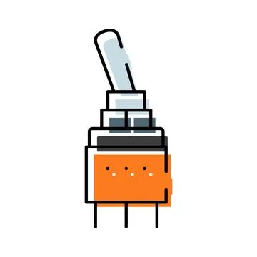 Toggle switch component for controlling electronic devices Stock Illustration
