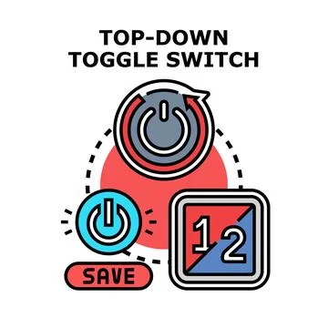 Toggle switch concept selecting power and saving options Stock Illustration