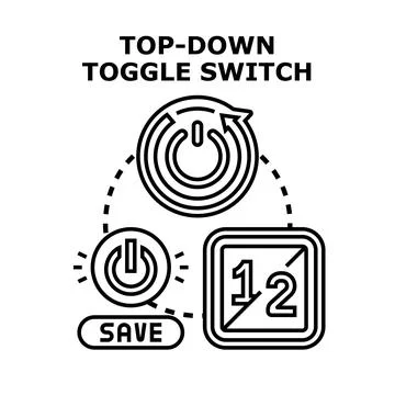 Toggle switch concept selecting power and saving options Stock Illustration