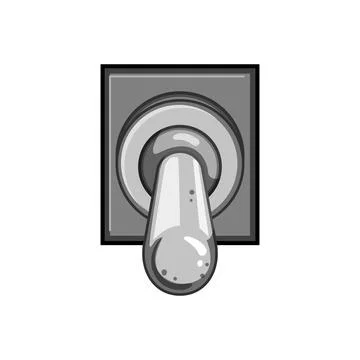 Toggle switch control button in down off position Stock Illustration