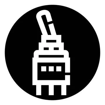 Toggle switch control button powering on or off Stock Illustration