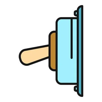 Toggle switch control lever mechanism flat color icon Stock Illustration