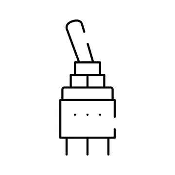 Toggle switch control line icon for electrical engineering 스톡 일러스트