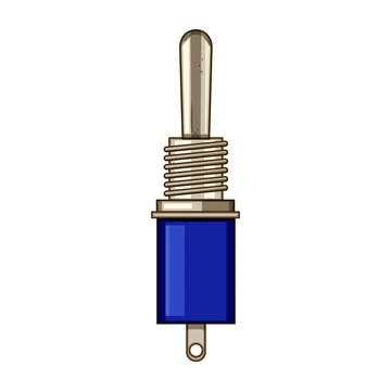 Toggle switch control mechanism activating electronic device Illustrazione stock