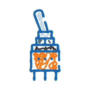 Toggle switch controlling electric current hand drawn doodle 스톡 일러스트