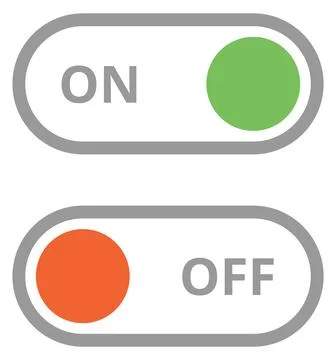 Toggle switch element. On off round slider 스톡 일러스트