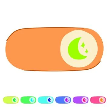 Toggle switch enabling dark mode night interface setting graphic Stock Illustration