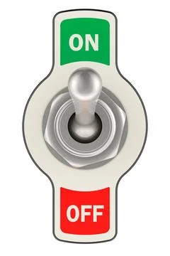 Toggle Switch, front view, ON. 3D rendering Toggle Switch, front view, ON.... Stock Photos