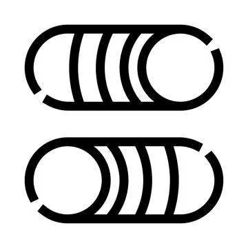 Toggle switch graphic element controlling digital functions Illustrazione stock