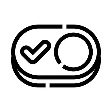 Toggle switch graphic setting with checkmark icon Illustrazione stock