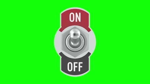 Toggle switch on green background. Isolated 3D render Stock Footage 166015261