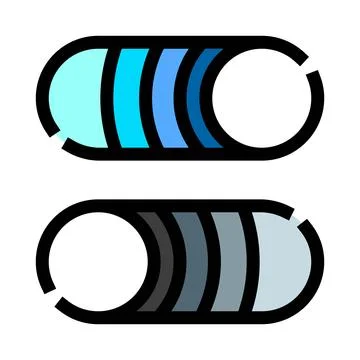 Toggle switch icon with on and off states Stockillustratie